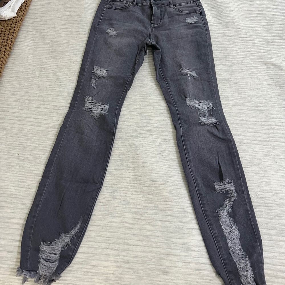 Grey Distressed Denim